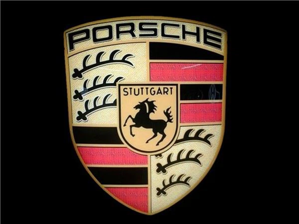 Porsche Automotive Signage Chrome Logo samochodu Znak listowy